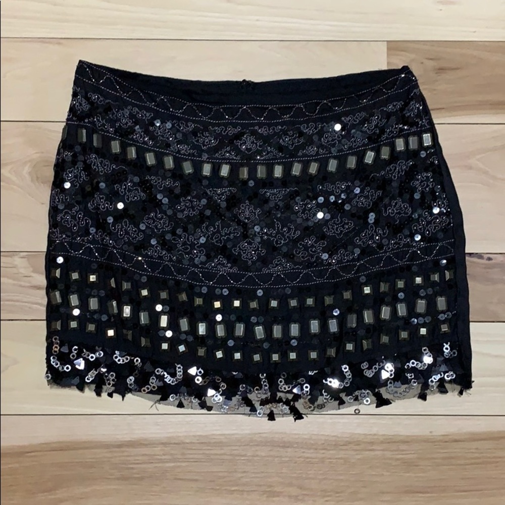 Black mini skirt